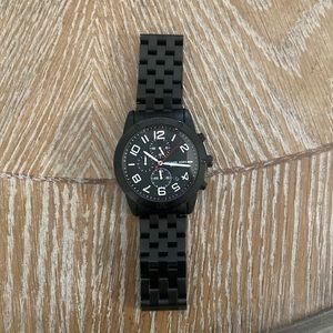 Michael Kors Mens Chronograph Black Ion-Plated Stainless Steel Watch MK8350